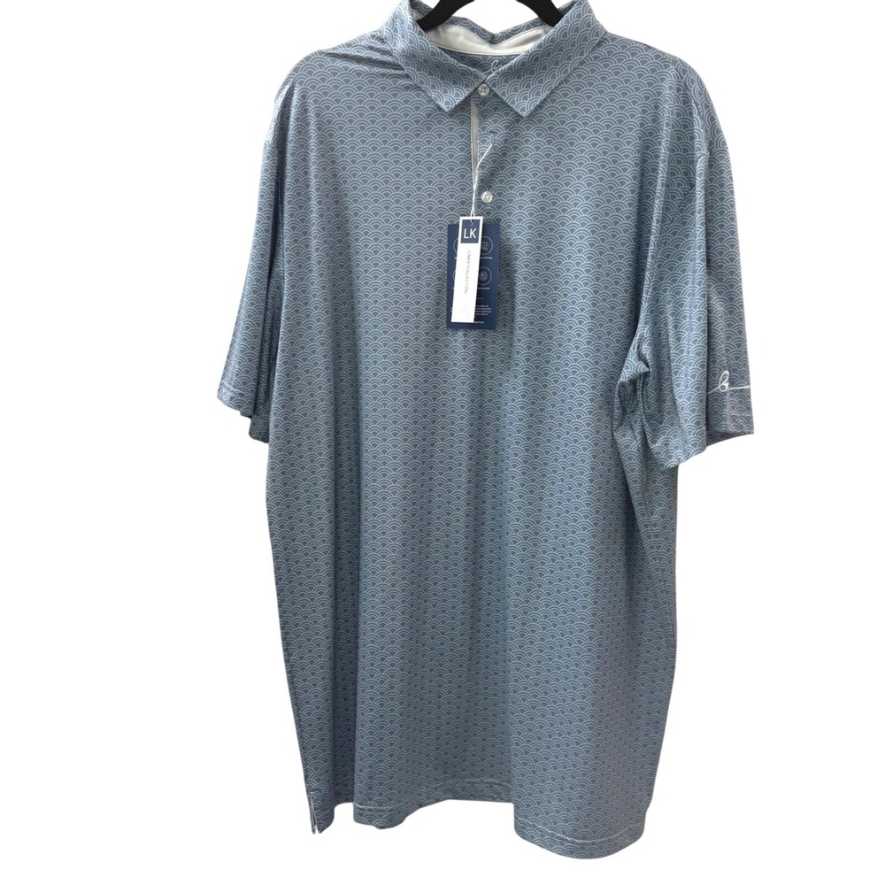 NWT Boston Scott Golf Links Collection XXL Polo Shirt Blue Wave